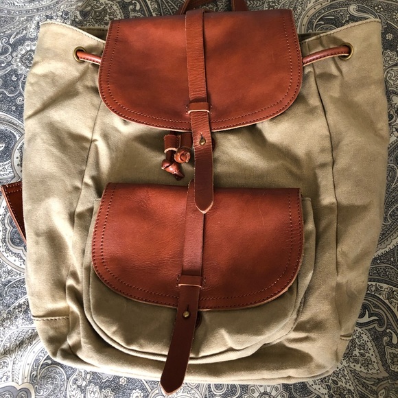 Madewell Handbags - Madewell Tan and Brown Backpack